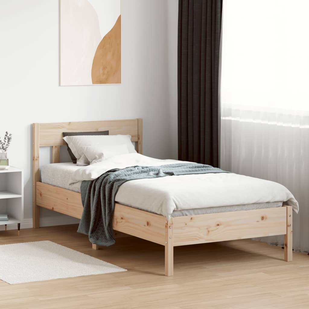 Bed Frame without Mattress 90x190 cm Single Solid Wood Pine