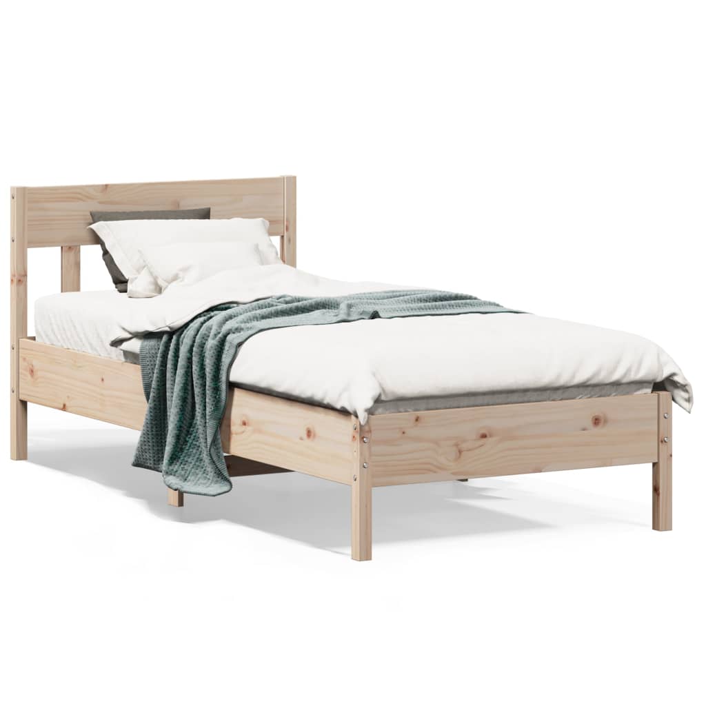 Bed Frame without Mattress 90x190 cm Single Solid Wood Pine
