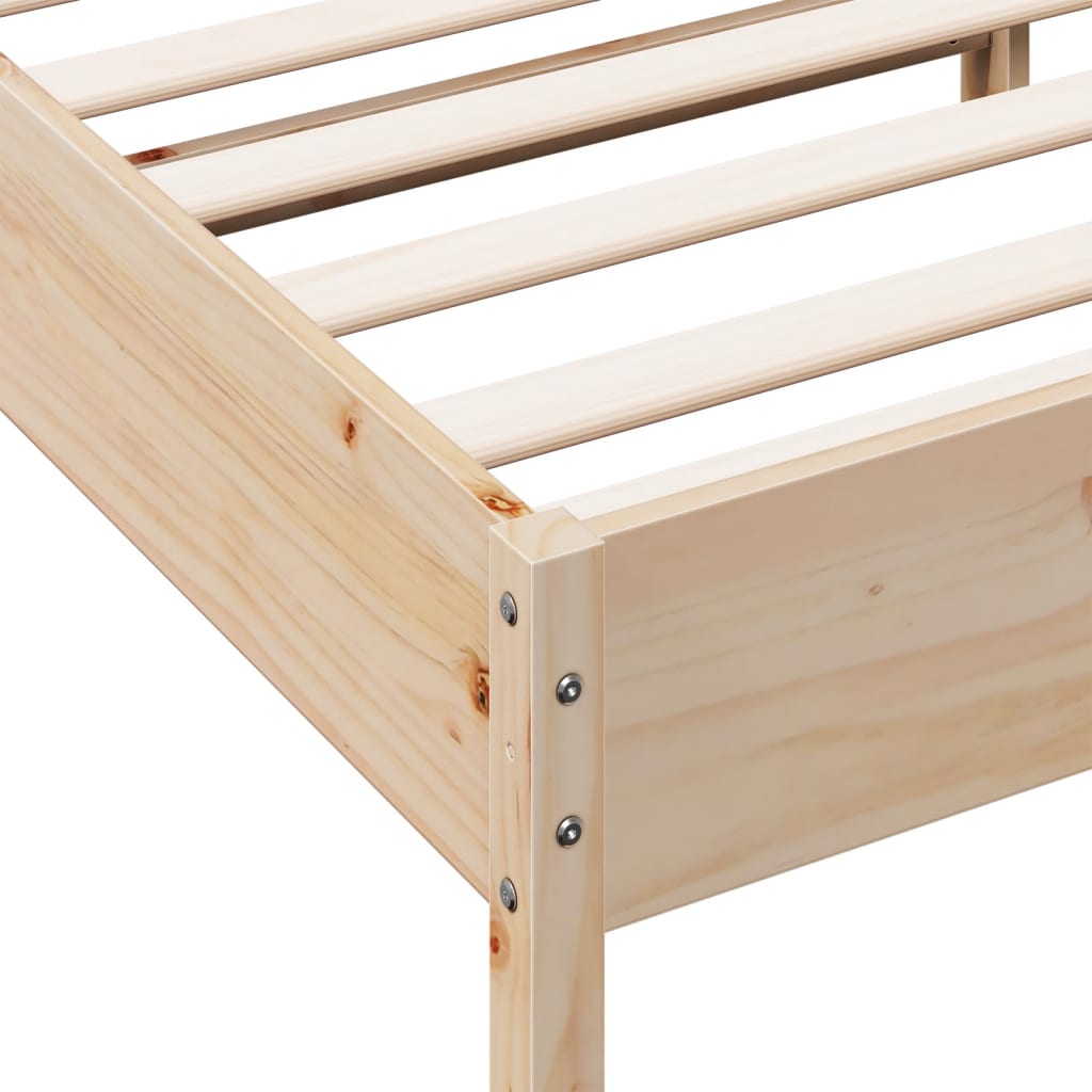 Bed Frame without Mattress 75x190 cm Small Single Solid Wood Pine