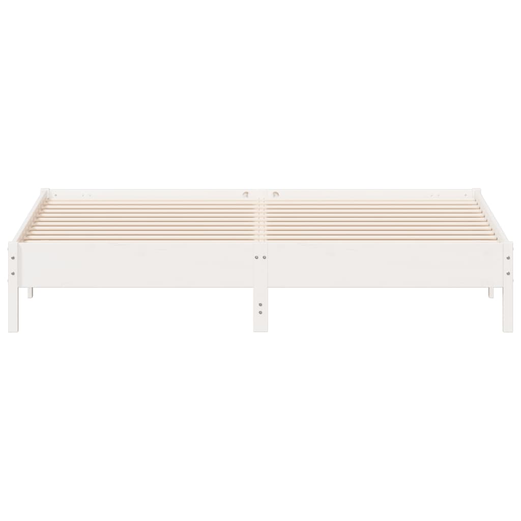 Bed Frame without Mattress White 200x200 cm Solid Wood Pine