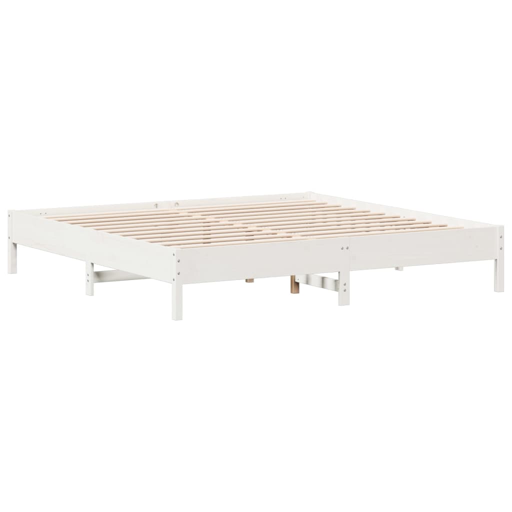 Bed Frame without Mattress White 180x200 cm Super King Solid Wood Pine