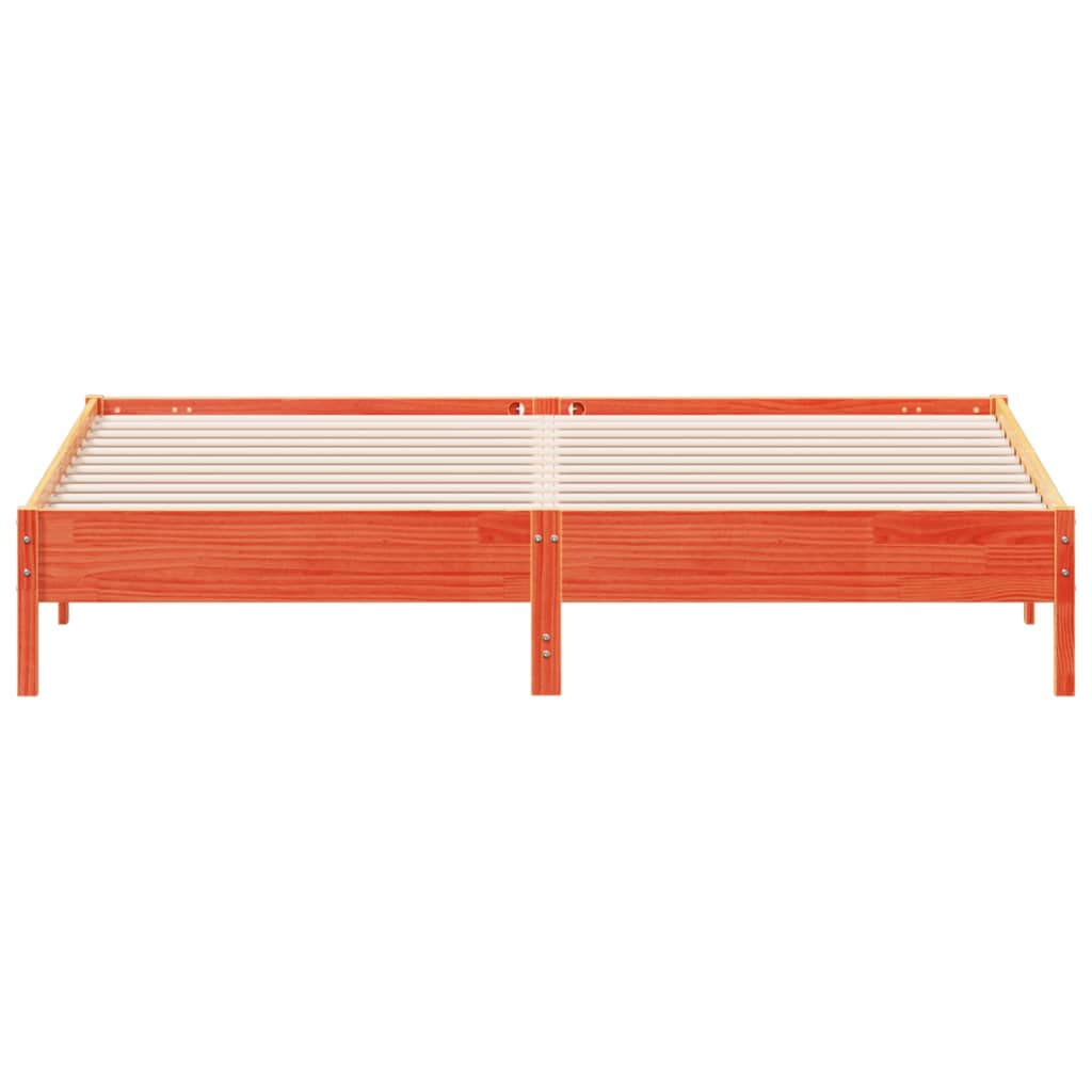 Bed Frame without Mattress Wax Brown 180x200 cm Super King Solid Wood Pine