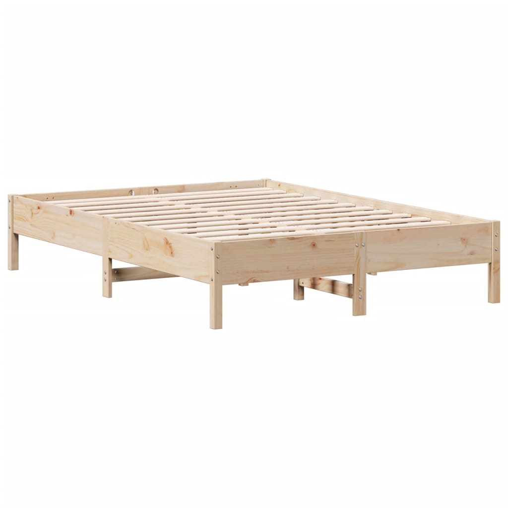 Bed Frame without Mattress 140x200 cm Solid Wood Pine