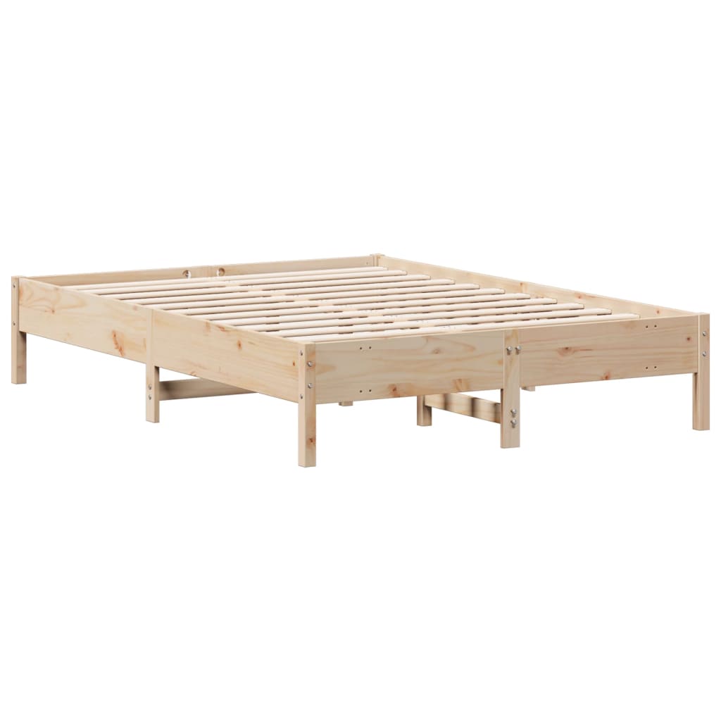 Bed Frame without Mattress 140x200 cm Solid Wood Pine