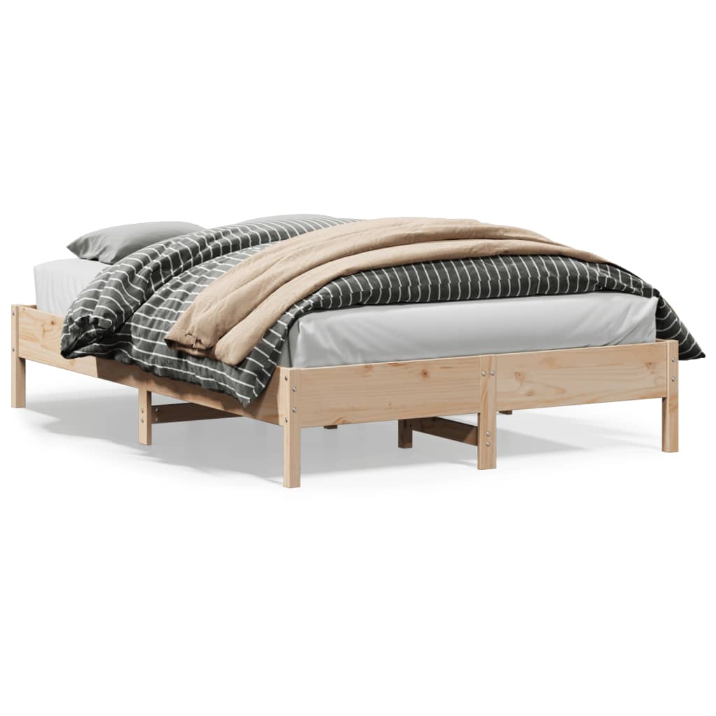 Bed Frame without Mattress 140x200 cm Solid Wood Pine