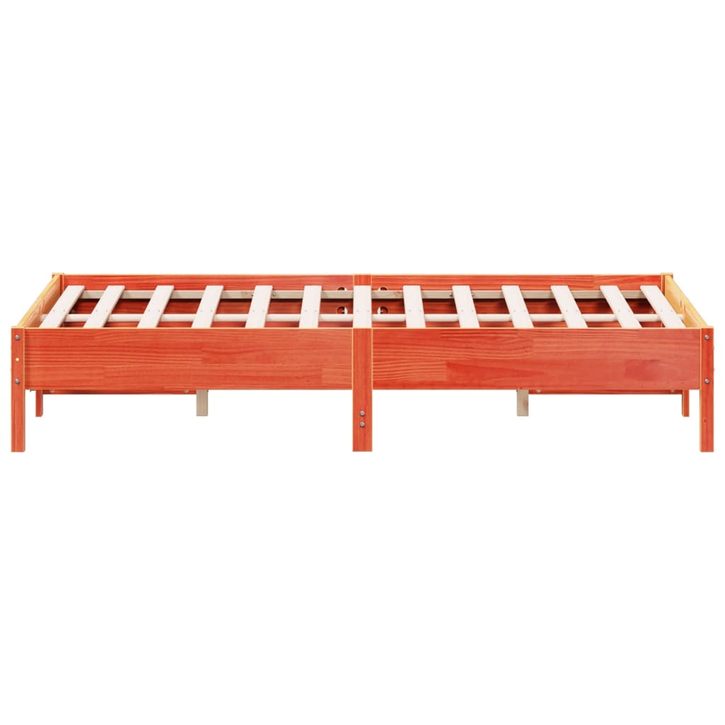 Bed Frame without Mattress Wax Brown 140x200 cm Solid Wood Pine