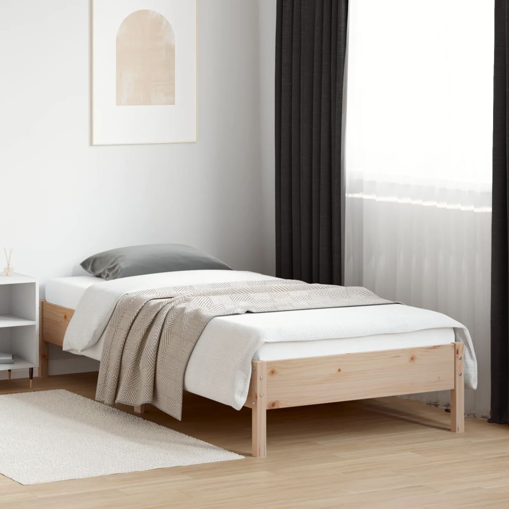 Bed Frame without Mattress 100x200 cm Solid Wood Pine