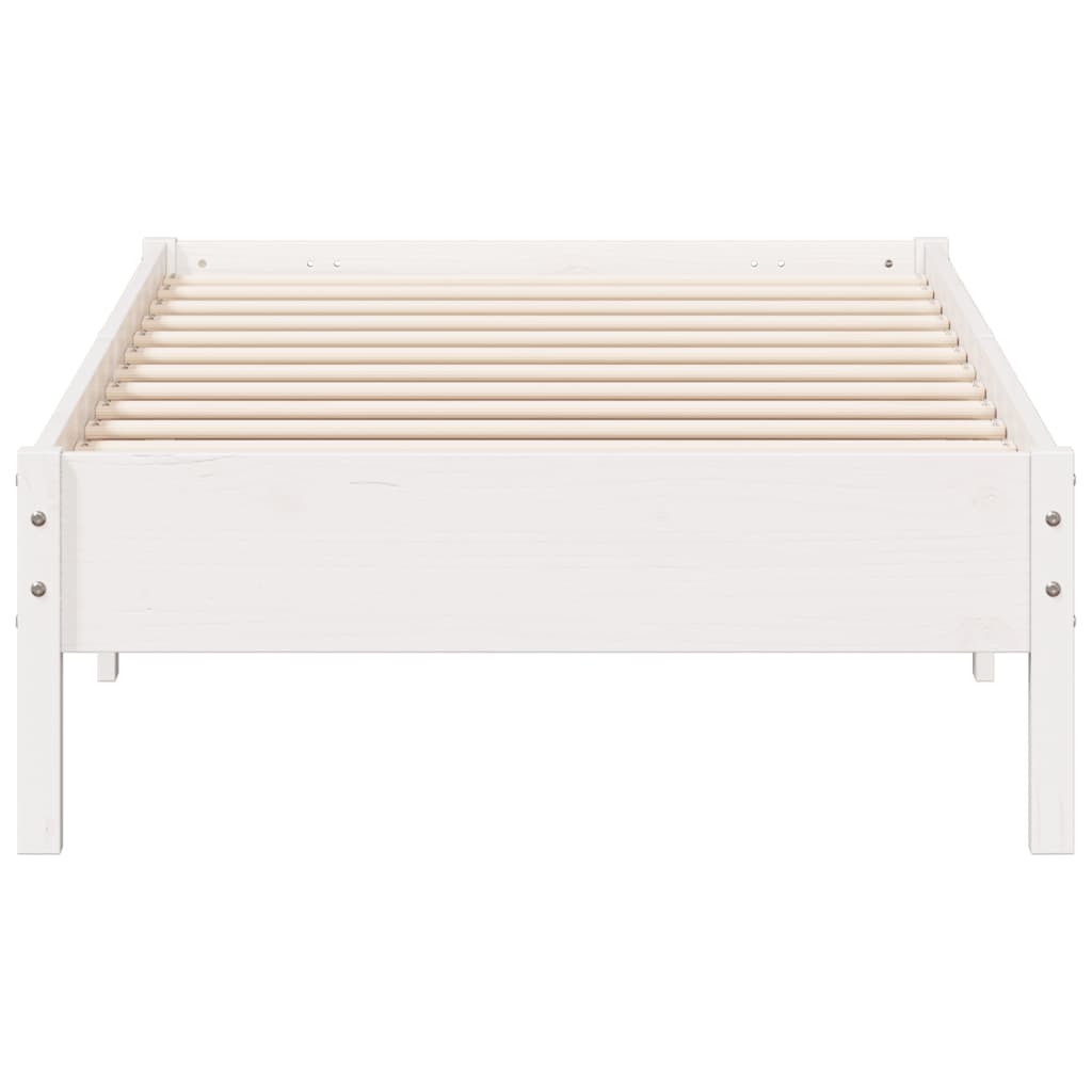 Bed Frame without Mattress White 100x200 cm Solid Wood Pine