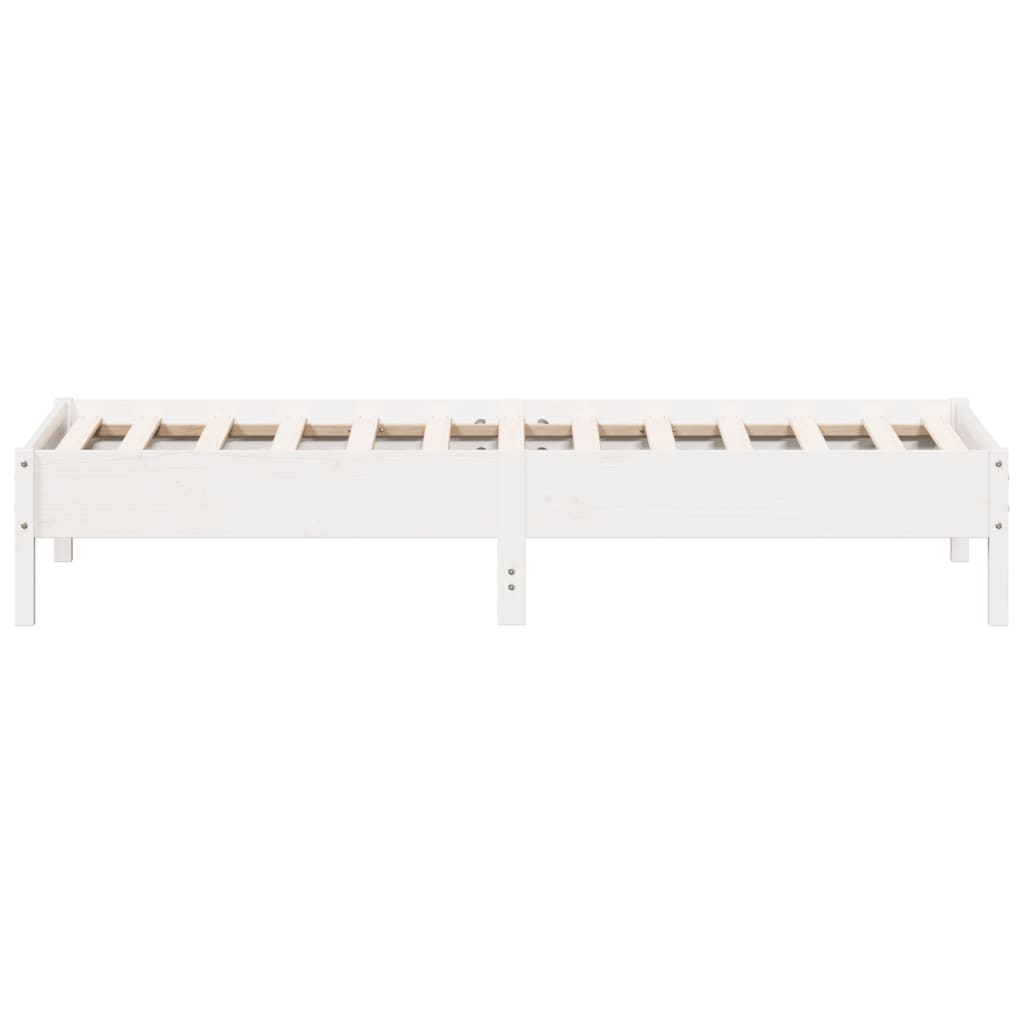 Bed Frame without Mattress White 100x200 cm Solid Wood Pine