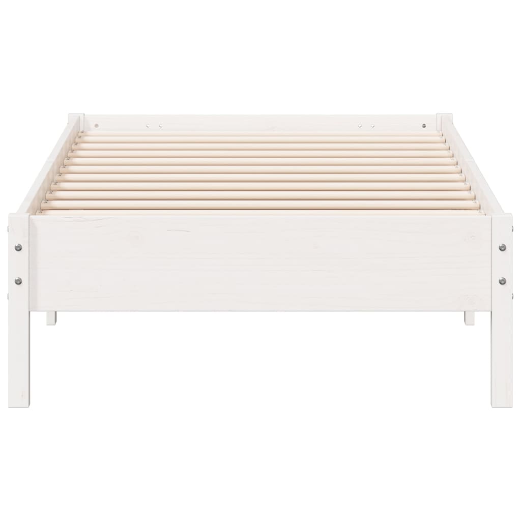 Bed Frame without Mattress White 90x200 cm Solid Wood Pine
