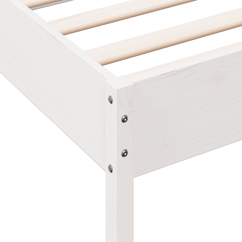 Bed Frame without Mattress White 90x200 cm Solid Wood Pine