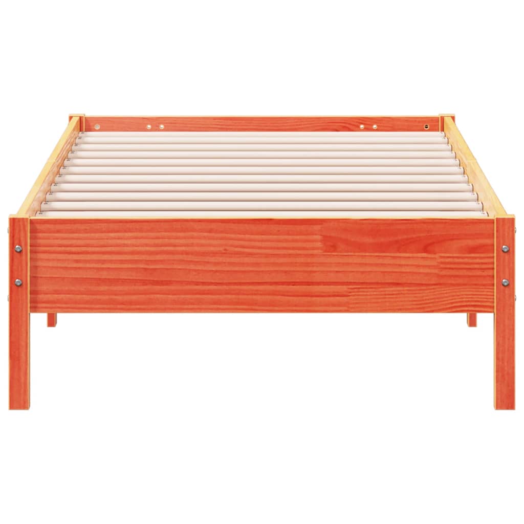 Bed Frame without Mattress Wax Brown 90x200 cm Solid Wood Pine