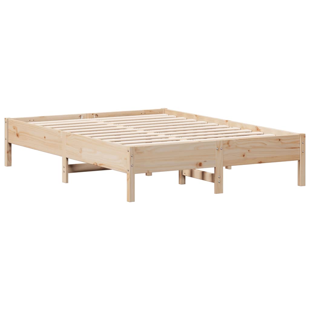 Bed Frame without Mattress 140x190 cm Solid Wood Pine
