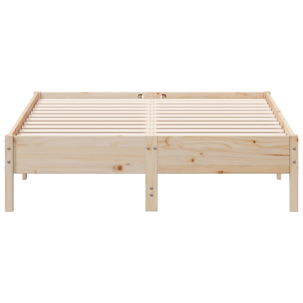 Bed Frame without Mattress 140x190 cm Solid Wood Pine