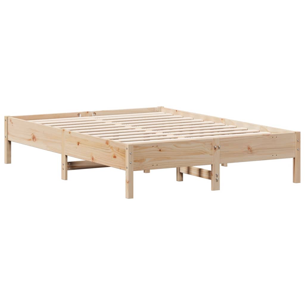 Bed Frame without Mattress 140x190 cm Solid Wood Pine