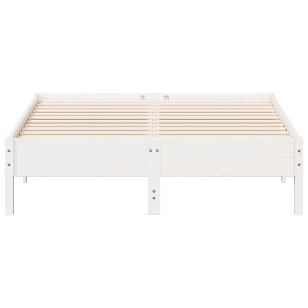 Bed Frame without Mattress White 140x190 cm Solid Wood Pine