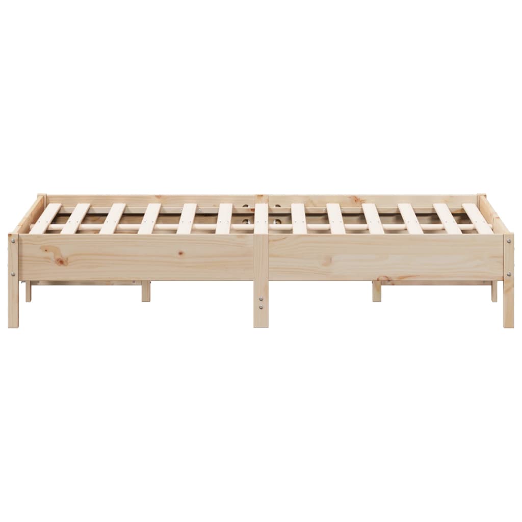 Bed Frame without Mattress 135x190 cm Double Solid Wood Pine