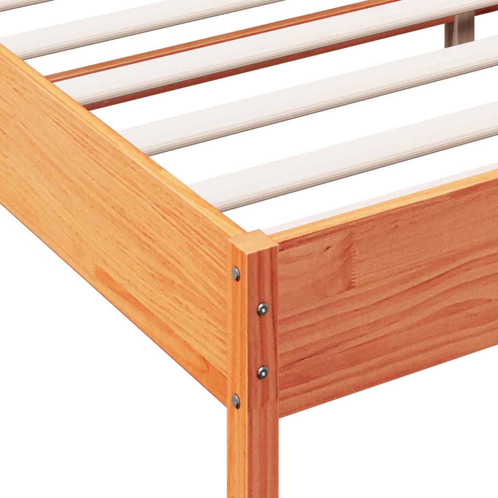 Bed Frame without Mattress Wax Brown 120x190 cm Small Double Solid Wood Pine