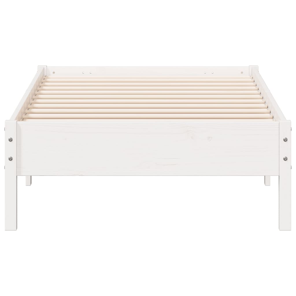 Bed Frame without Mattress White 90x190 cm Single Solid Wood Pine