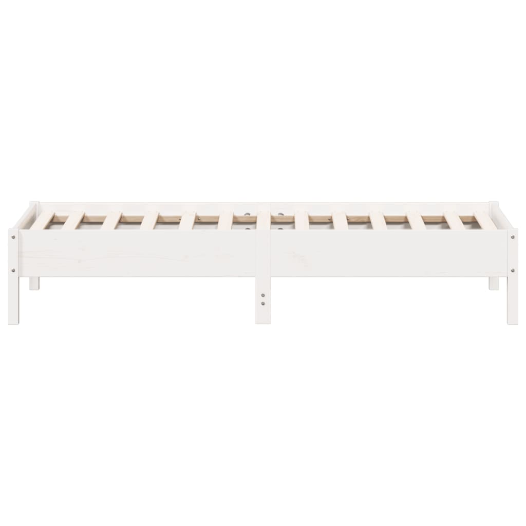 Bed Frame without Mattress White 90x190 cm Single Solid Wood Pine