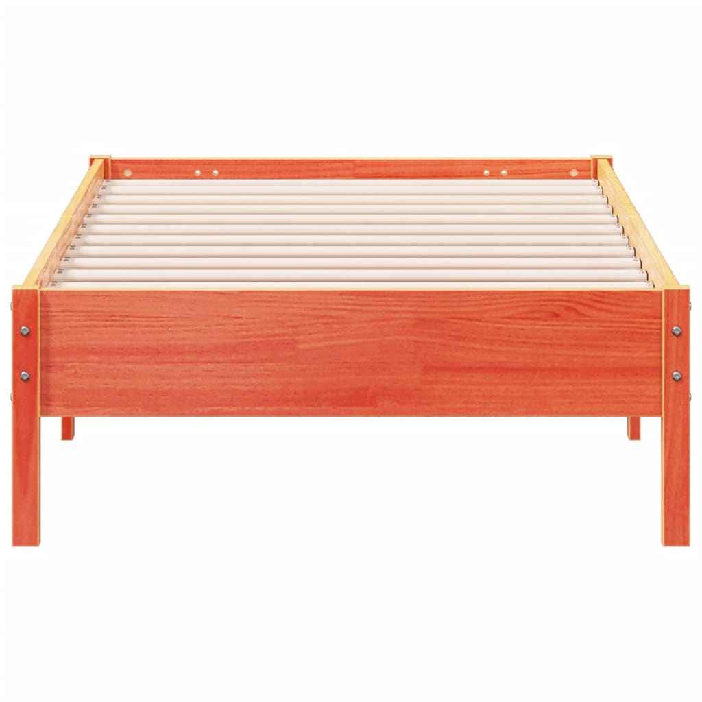 Bed Frame without Mattress Wax Brown 90x190 cm Single Solid Wood Pine