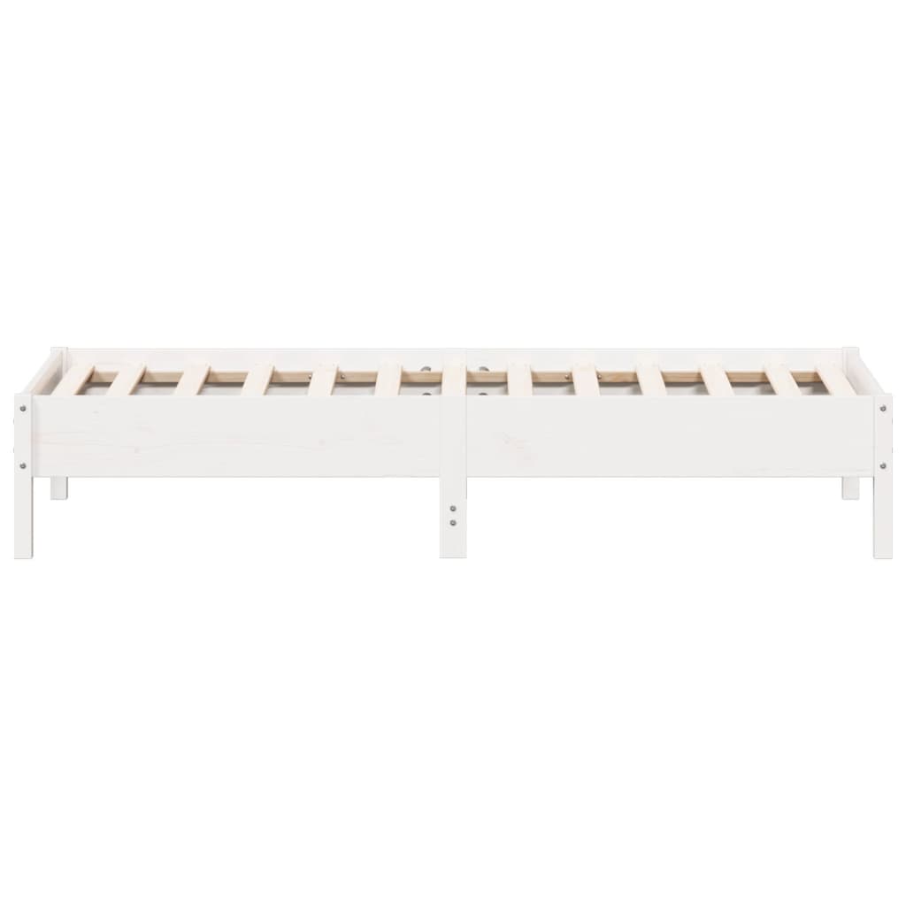 Bed Frame without Mattress White 75x190 cm Small Single Solid Wood Pine