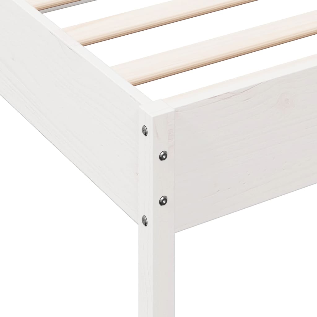 Bed Frame without Mattress White 75x190 cm Small Single Solid Wood Pine