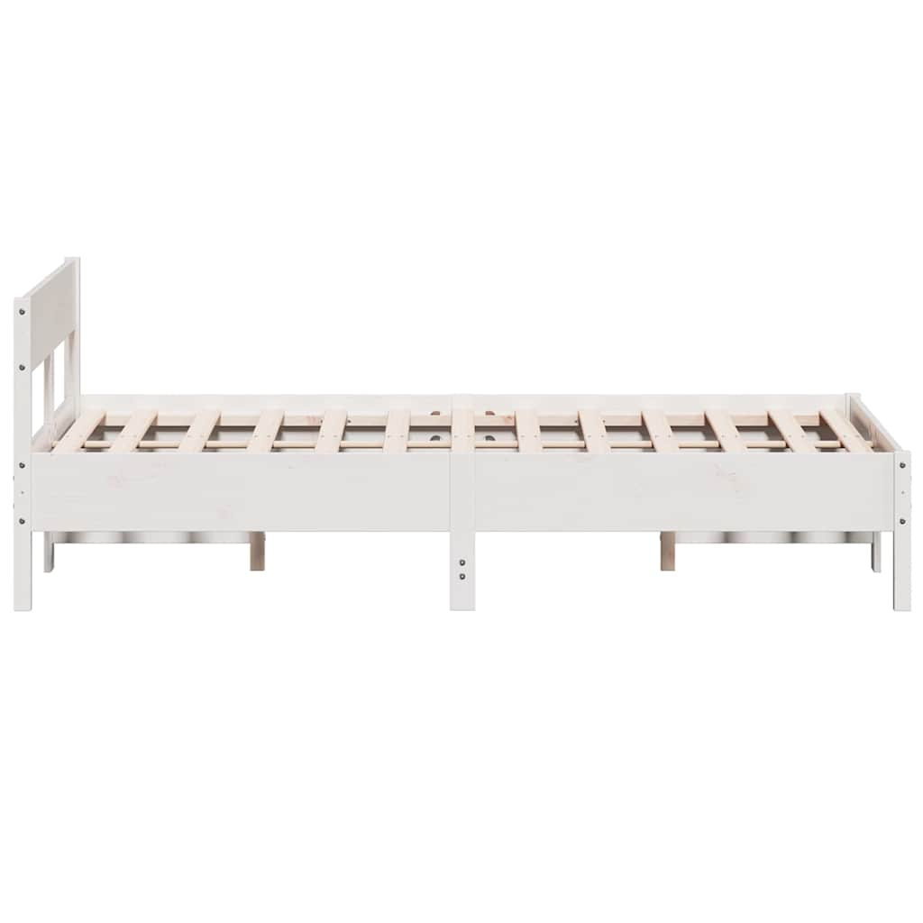 Bed Frame without Mattress White 160x200 cm Solid Wood Pine