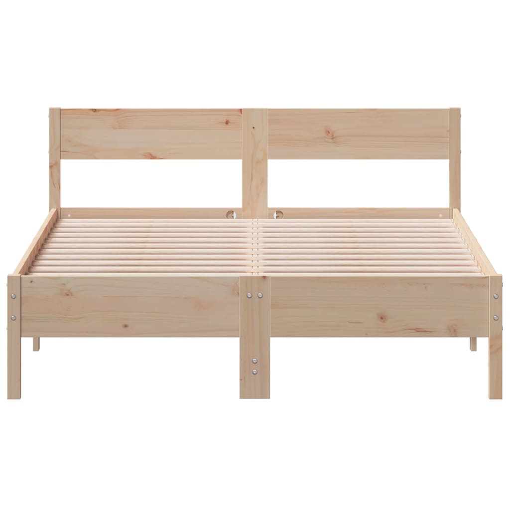 Bed Frame without Mattress 150x200 cm King Size Solid Wood Pine