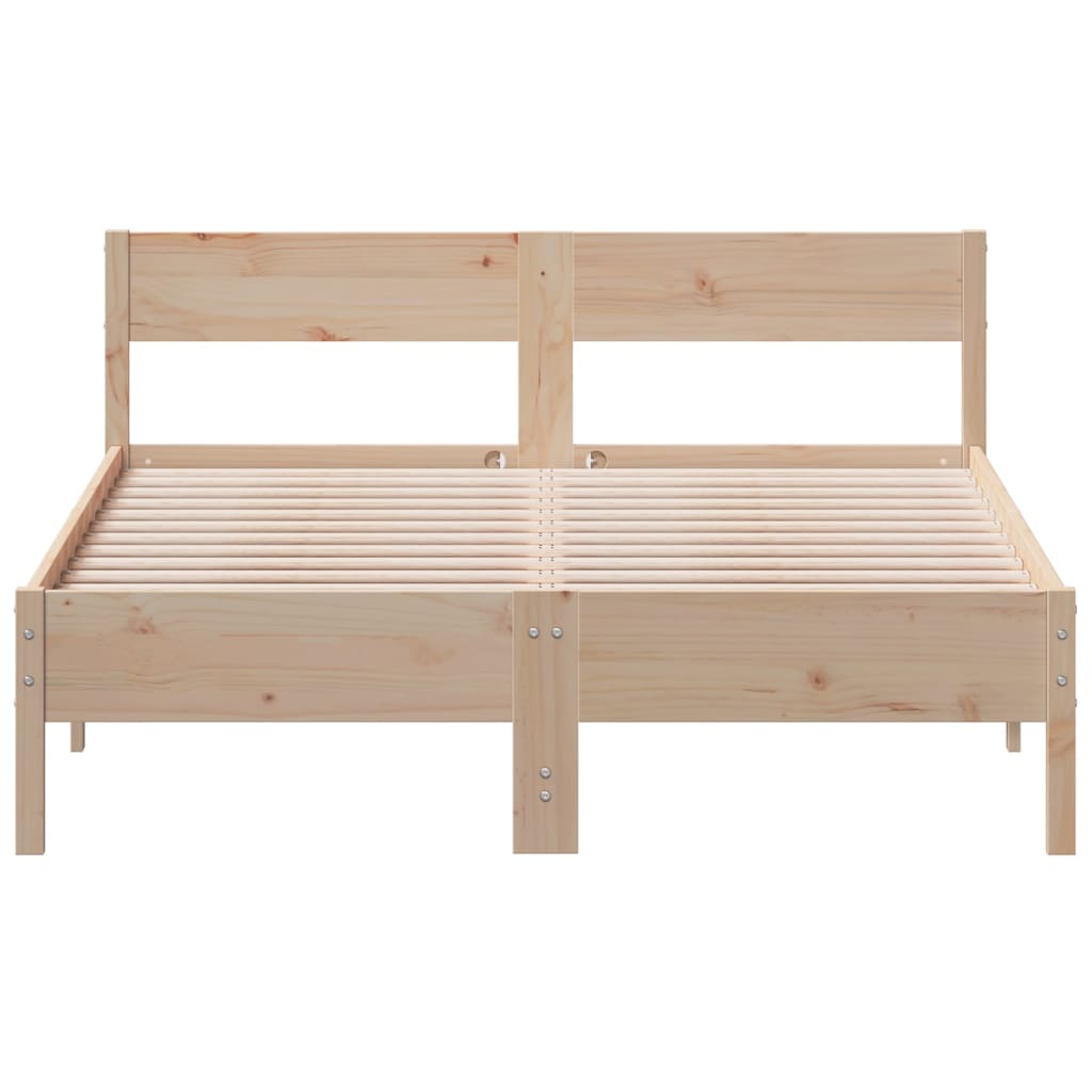 Bed Frame without Mattress 140x200 cm Solid Wood Pine