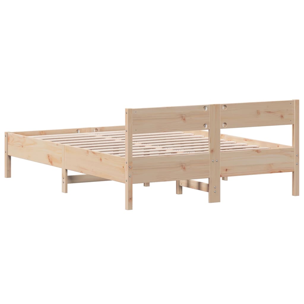 Bed Frame without Mattress 140x200 cm Solid Wood Pine