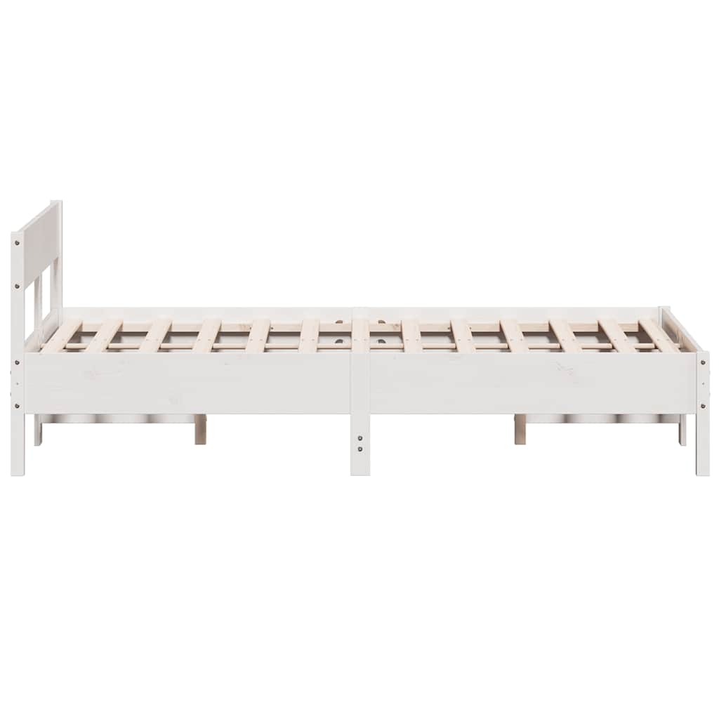 Bed Frame without Mattress White 140x200 cm Solid Wood Pine