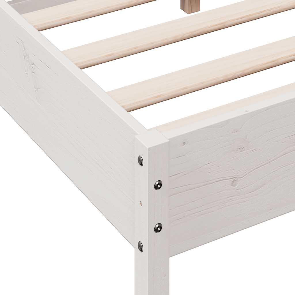 Bed Frame without Mattress White 140x200 cm Solid Wood Pine