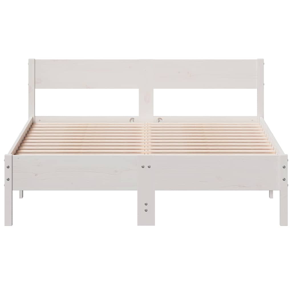 Bed Frame without Mattress White 120x200 cm Solid Wood Pine
