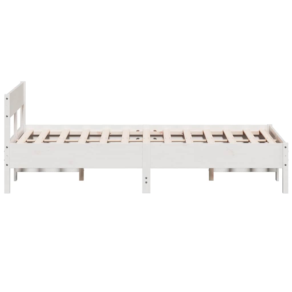 Bed Frame without Mattress White 120x200 cm Solid Wood Pine