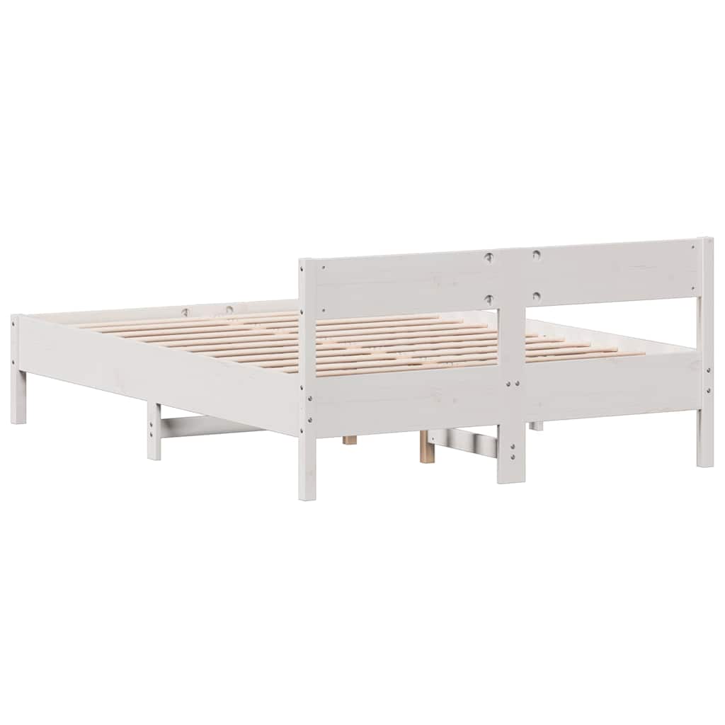 Bed Frame without Mattress White 120x200 cm Solid Wood Pine