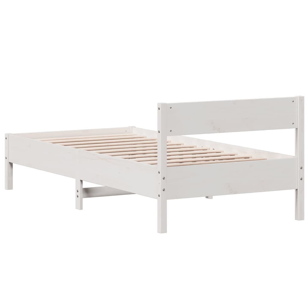Bed Frame without Mattress White 90x200 cm Solid Wood Pine