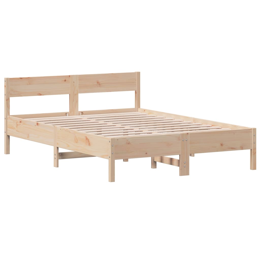 Bed Frame without Mattress 140x190 cm Solid Wood Pine