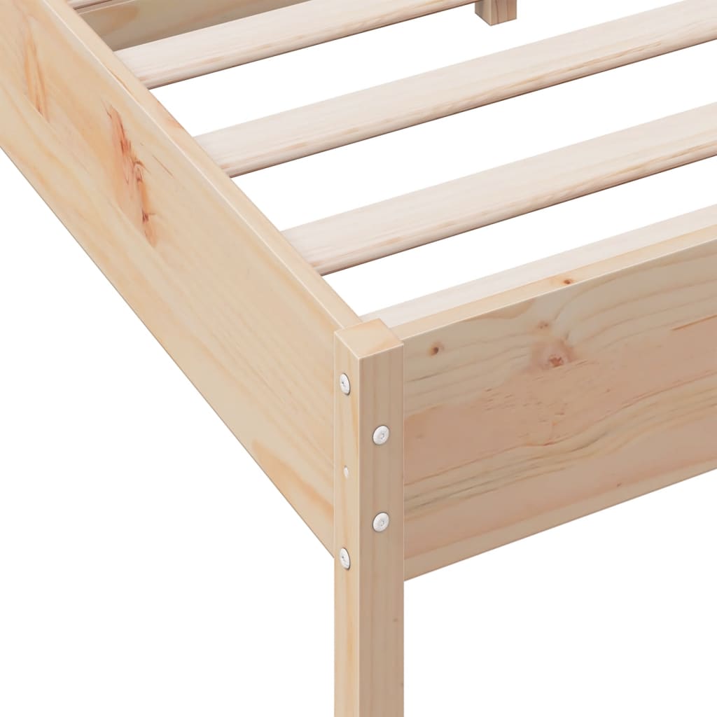 Bed Frame without Mattress 140x190 cm Solid Wood Pine