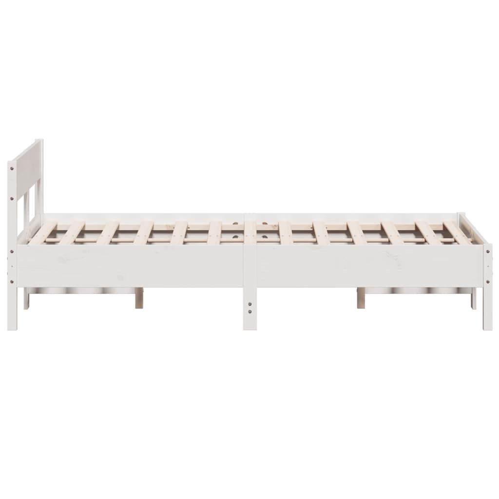 Bed Frame without Mattress White 140x190 cm Solid Wood Pine