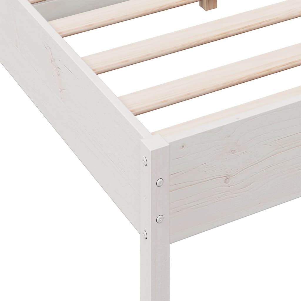 Bed Frame without Mattress White 140x190 cm Solid Wood Pine