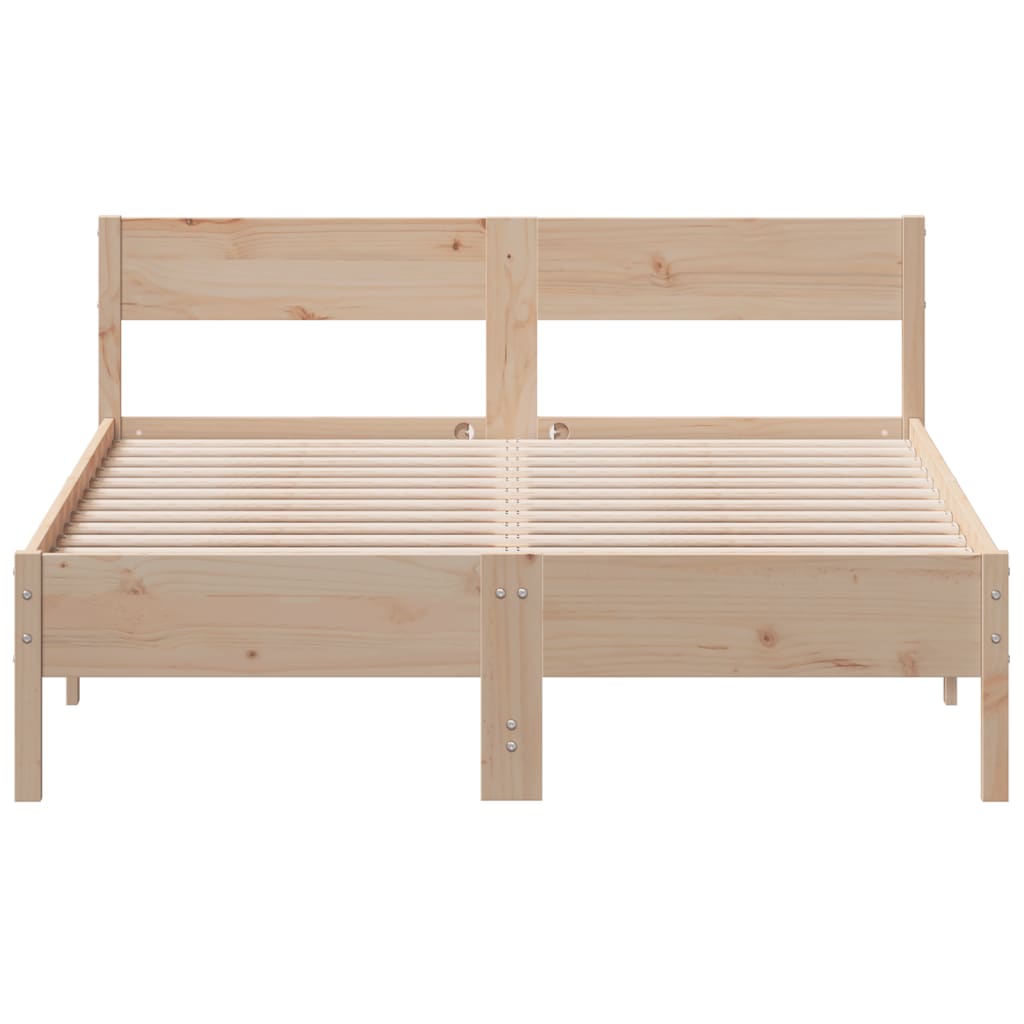 Bed Frame without Mattress 135x190 cm Double Solid Wood Pine