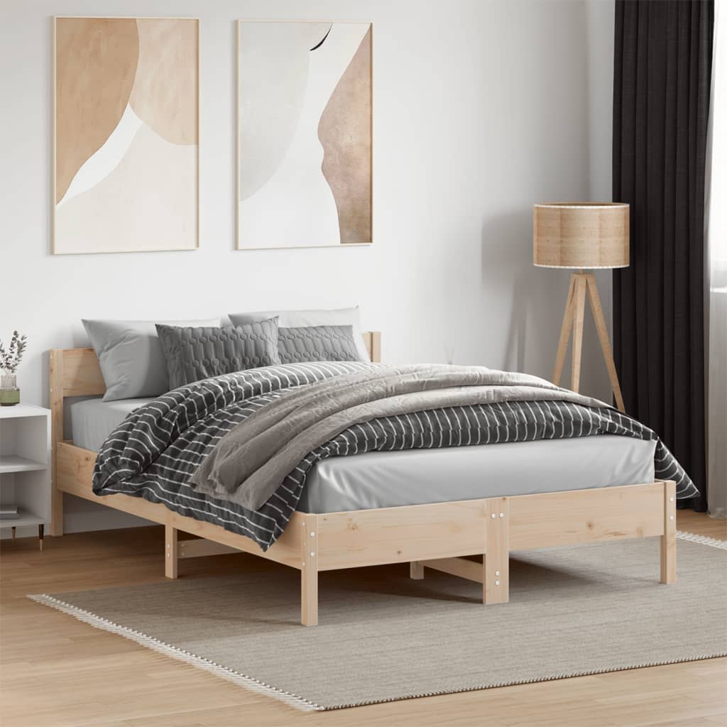 Bed Frame without Mattress 120x190 cm Small Double Solid Wood Pine