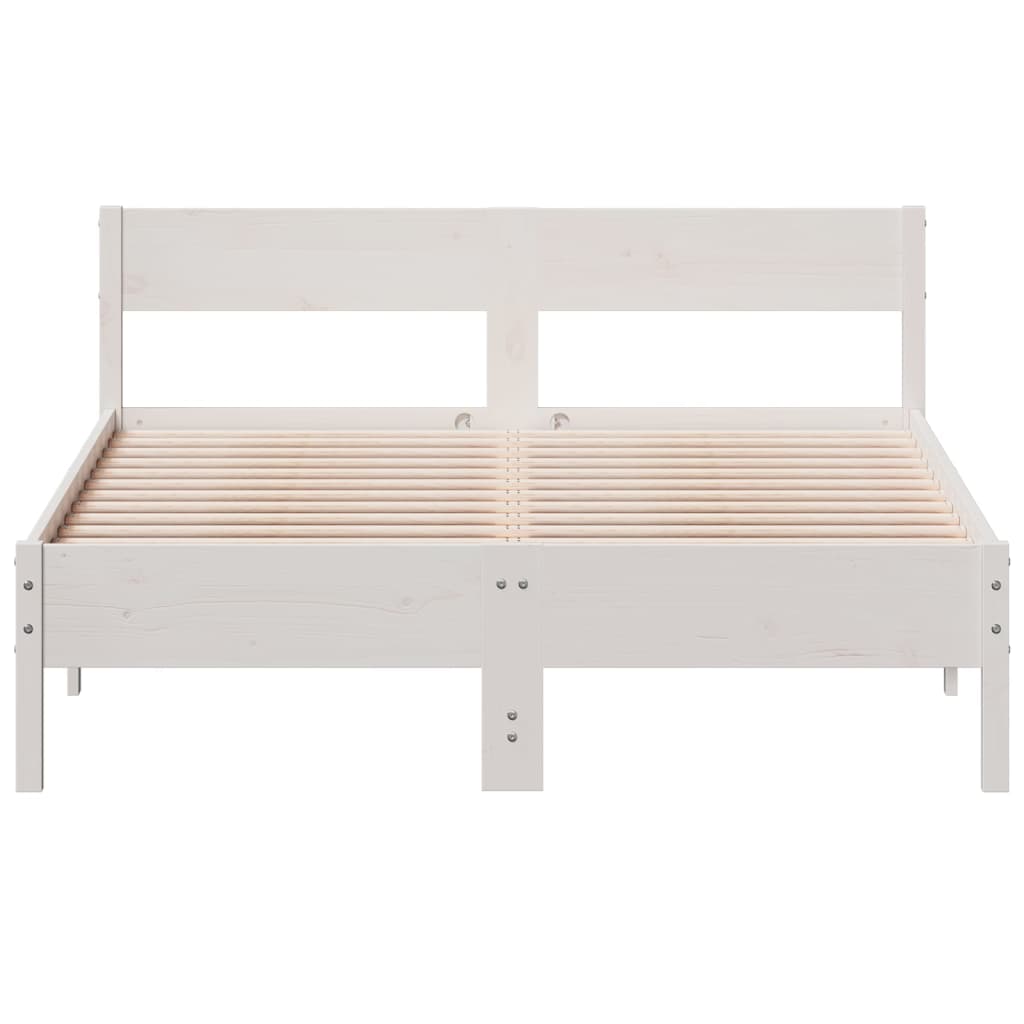 Bed Frame without Mattress White 120x190 cm Small Double Solid Wood Pine
