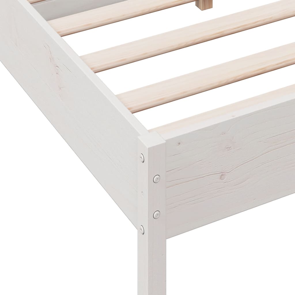 Bed Frame without Mattress White 120x190 cm Small Double Solid Wood Pine