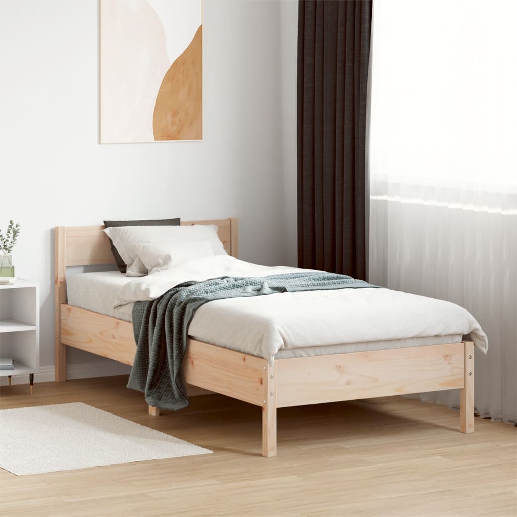 Bed Frame without Mattress 90x190 cm Single Solid Wood Pine