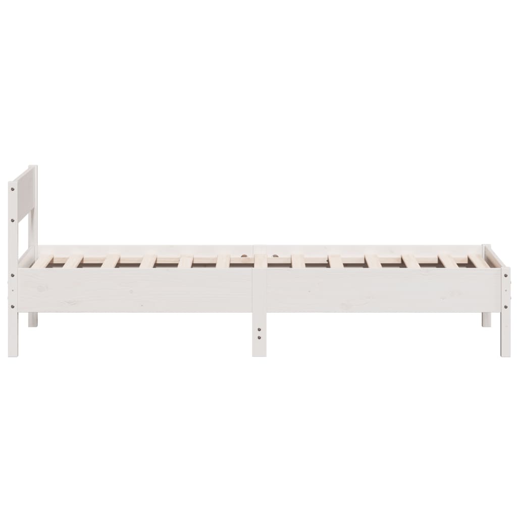 Bed Frame without Mattress White 90x190 cm Single Solid Wood Pine