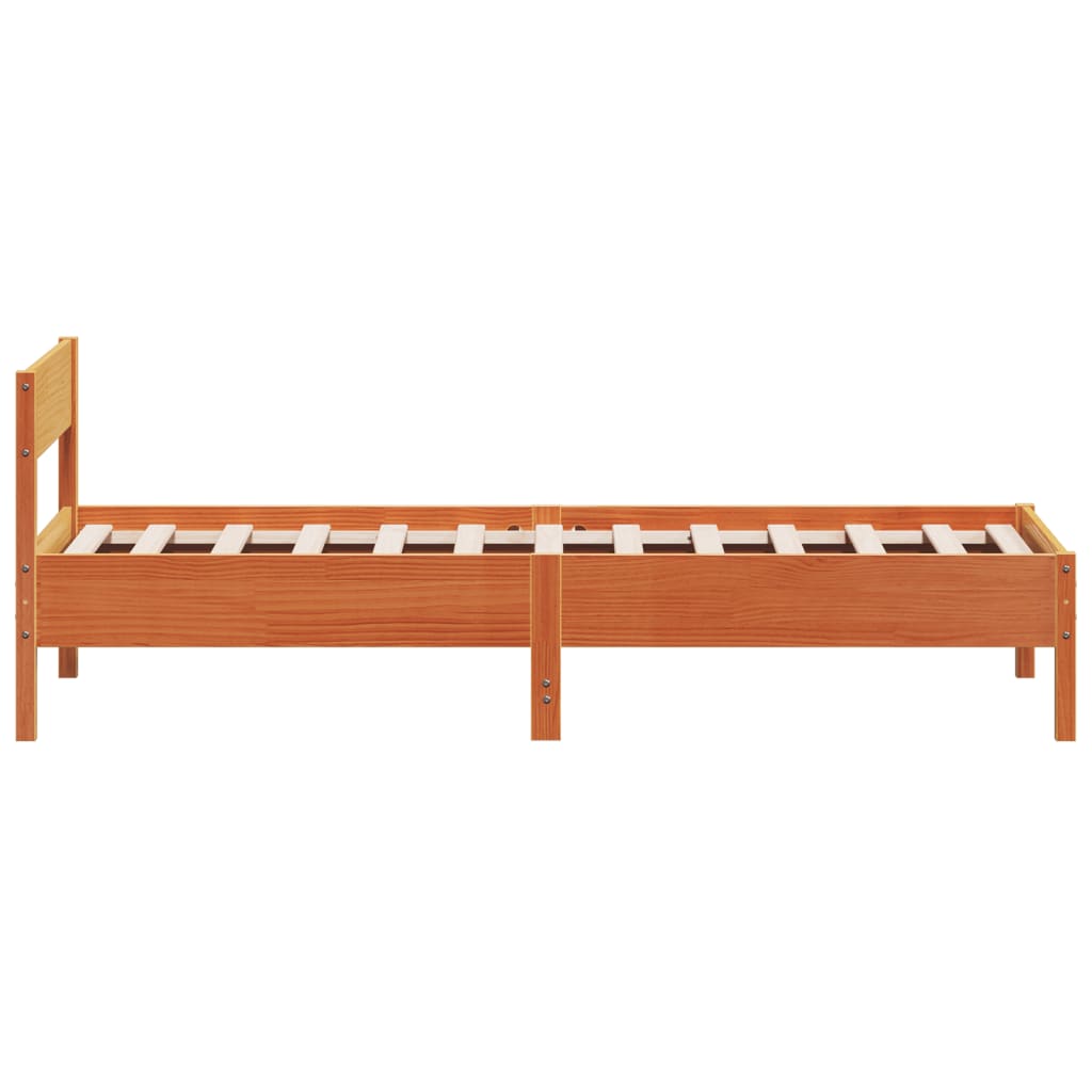 Bed Frame without Mattress Wax Brown 90x190 cm Single Solid Wood Pine