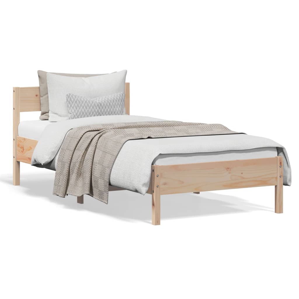 Bed Frame without Mattress 75x190 cm Small Single Solid Wood Pine