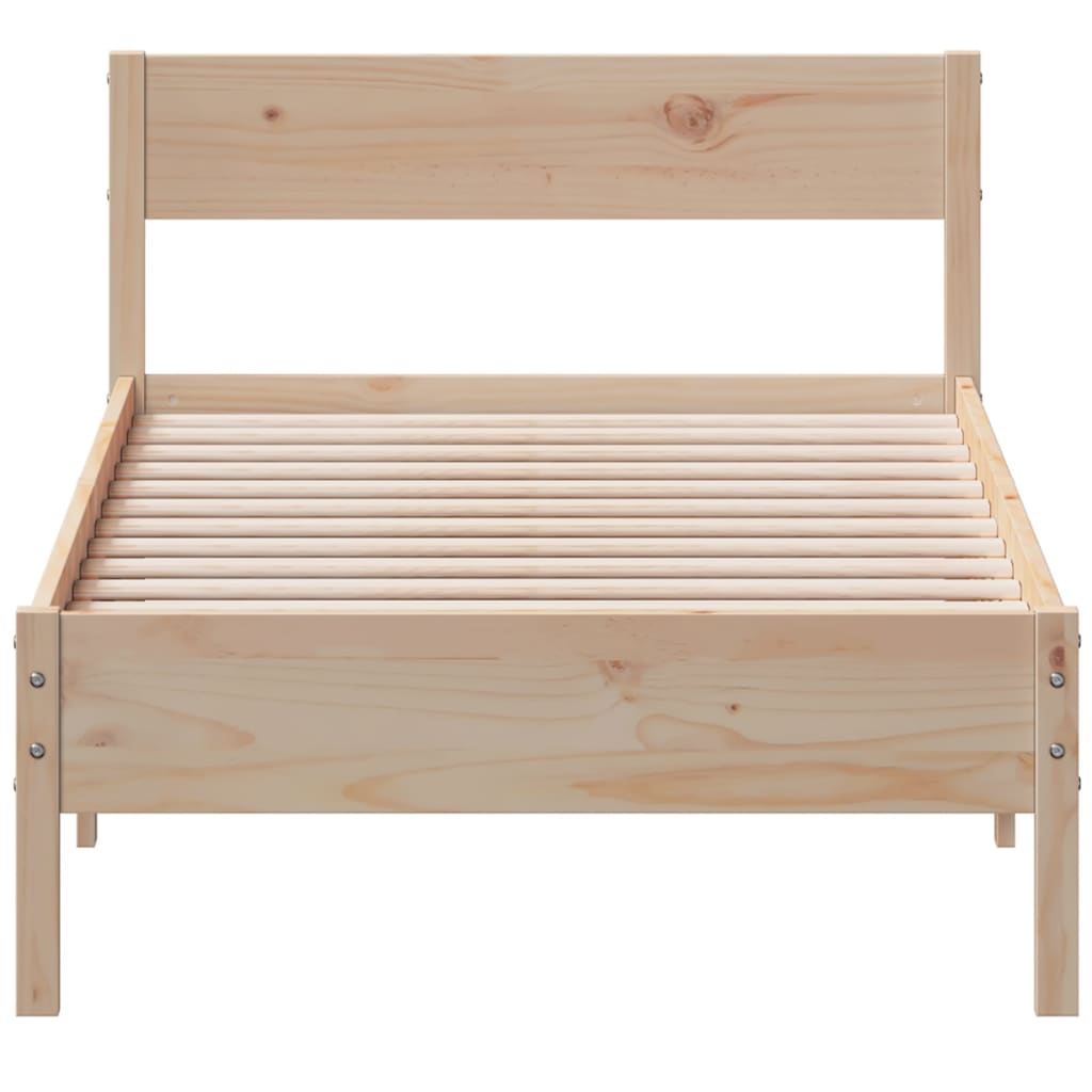 Bed Frame without Mattress 75x190 cm Small Single Solid Wood Pine